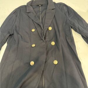 Lane Bryant Navy Blazer with Gold Buttons